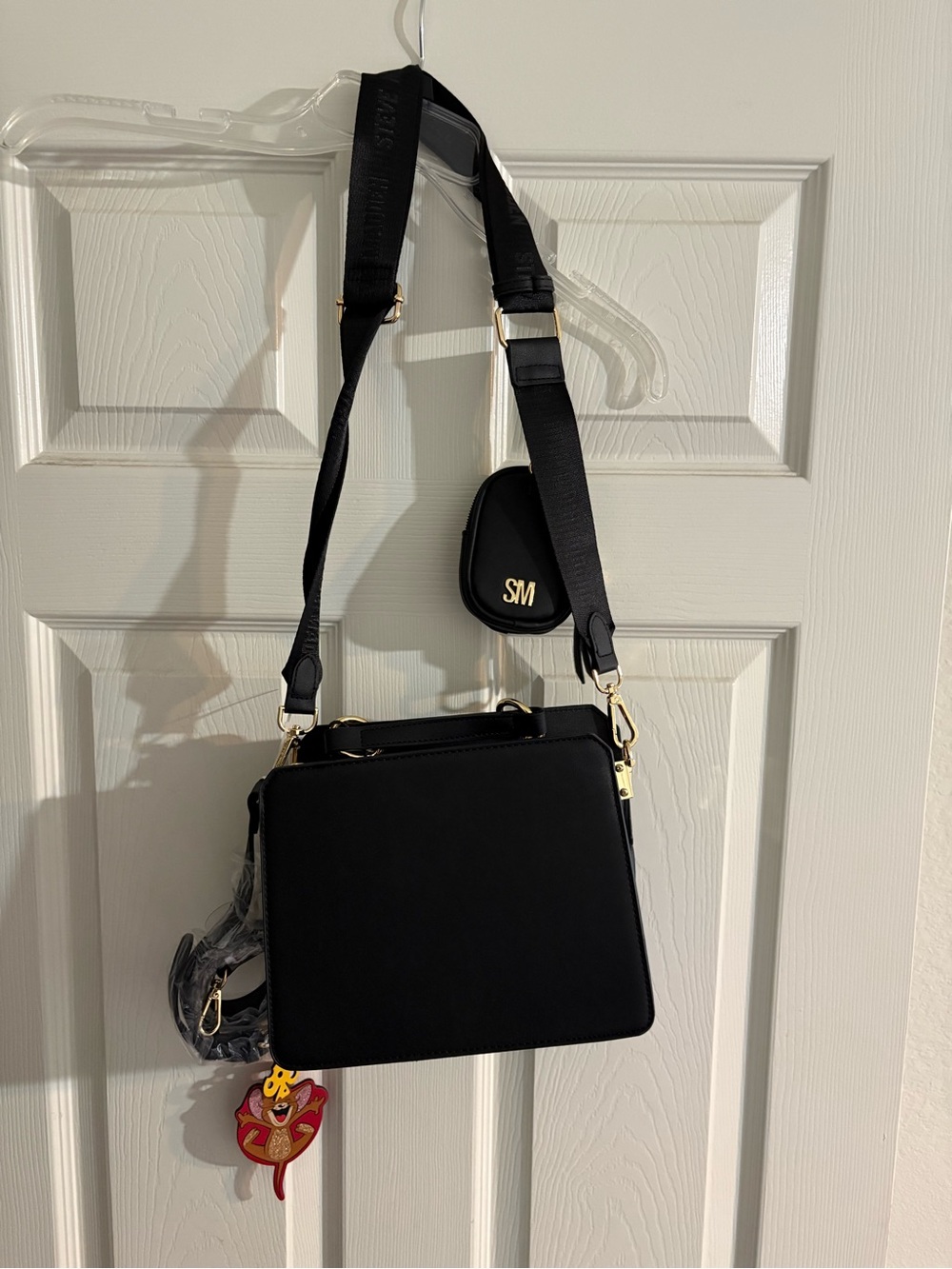 Black Steve Madden Snakeskin Tattoo Crossbody Shoulder Bag with Detachable Strap